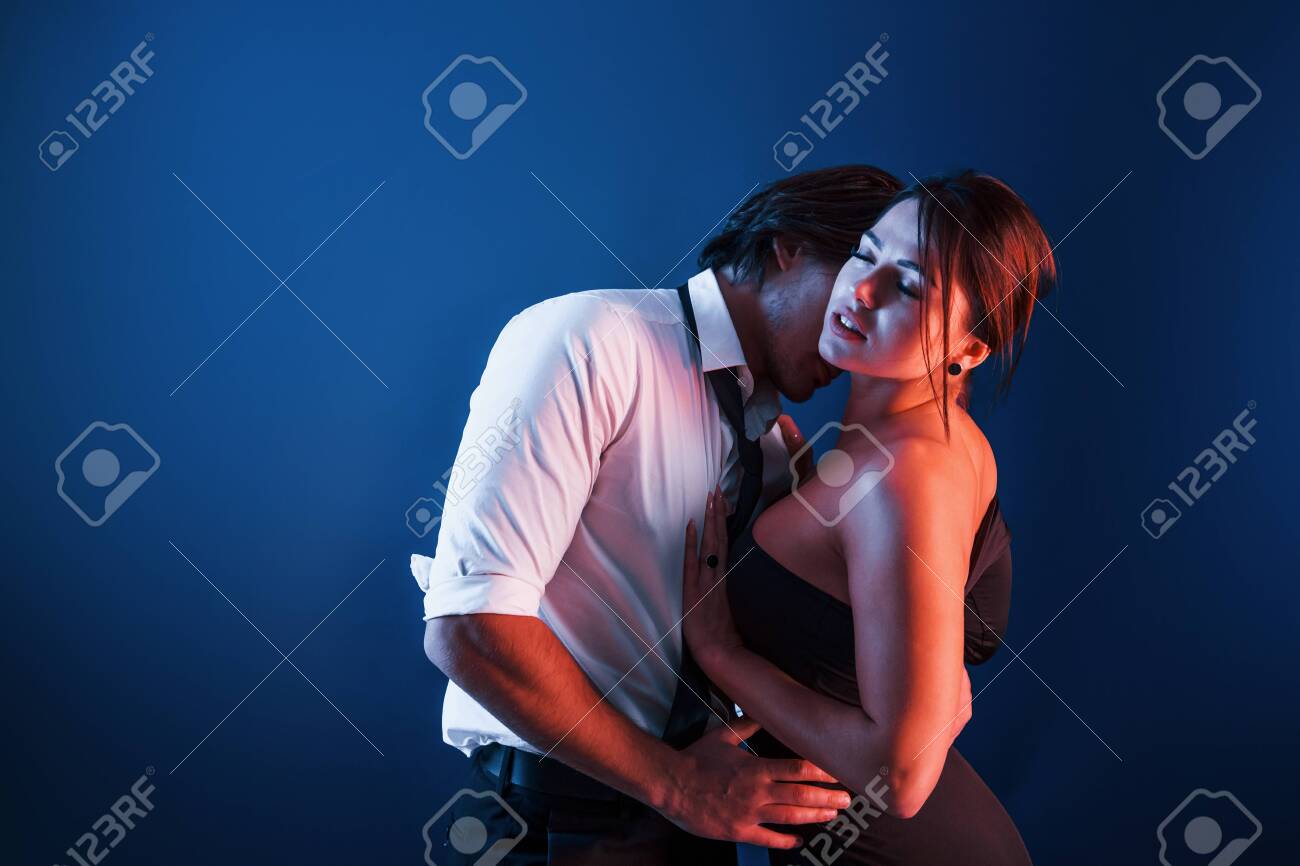 Studio With Blue Neon Lighting