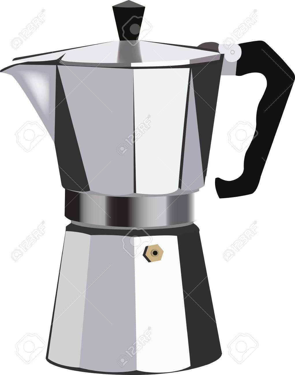 Cafetera italiana en aluminio para filtrar el café Cafetera italiana en aluminio para filtrar el café