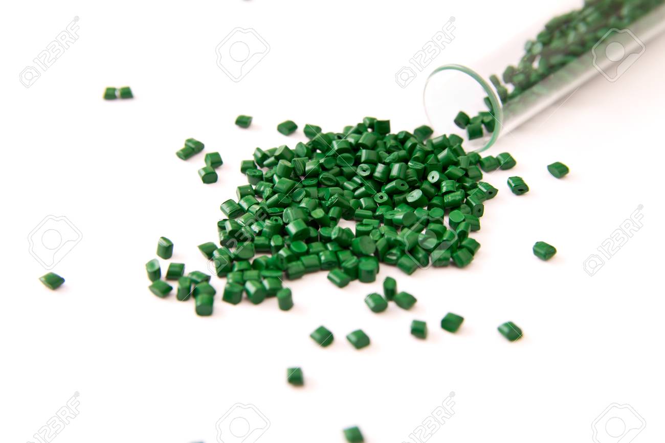 Plastic Pallets Plastic Raw Materials In Granules For Industry Polymeric Dye Is Green On A White Background Plastic Granules After Processing Of Waste Polyethylene And Polypropylene Polymer Stock Photo Picture And Royalty