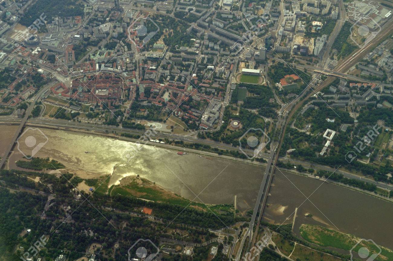 aerial view vistula river in warsaw poland stock photo picture vistula river
