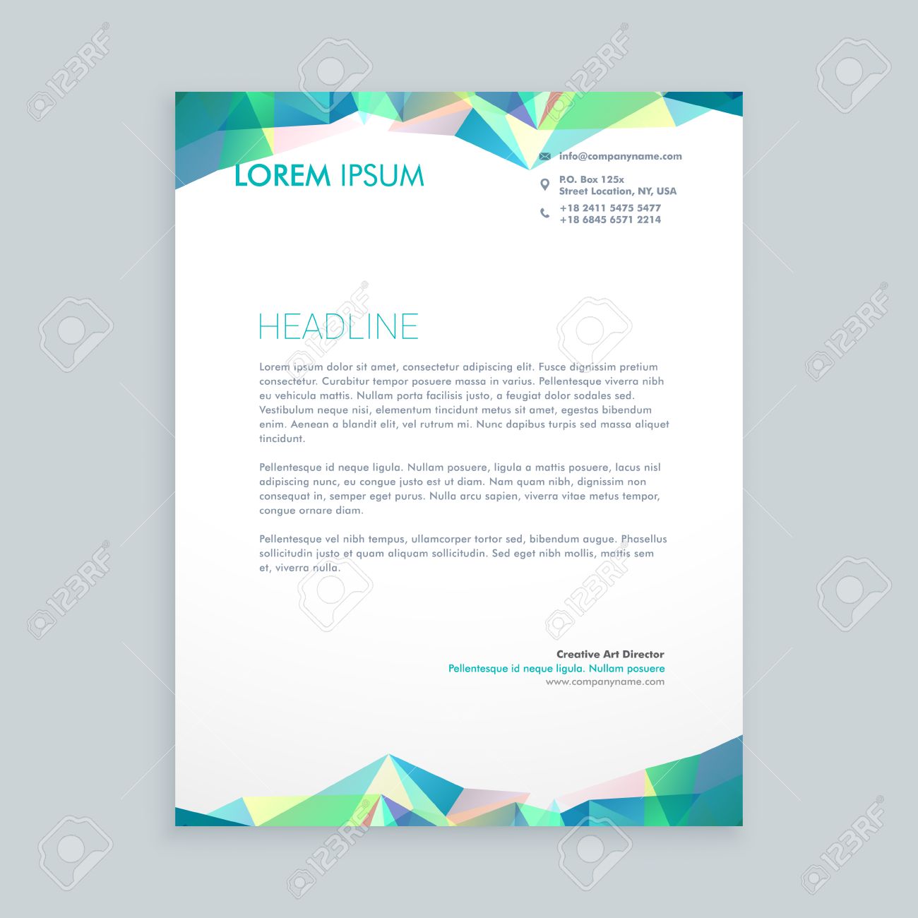 creative abstract shapes letterhead design royalty free cliparts creative letterhead design