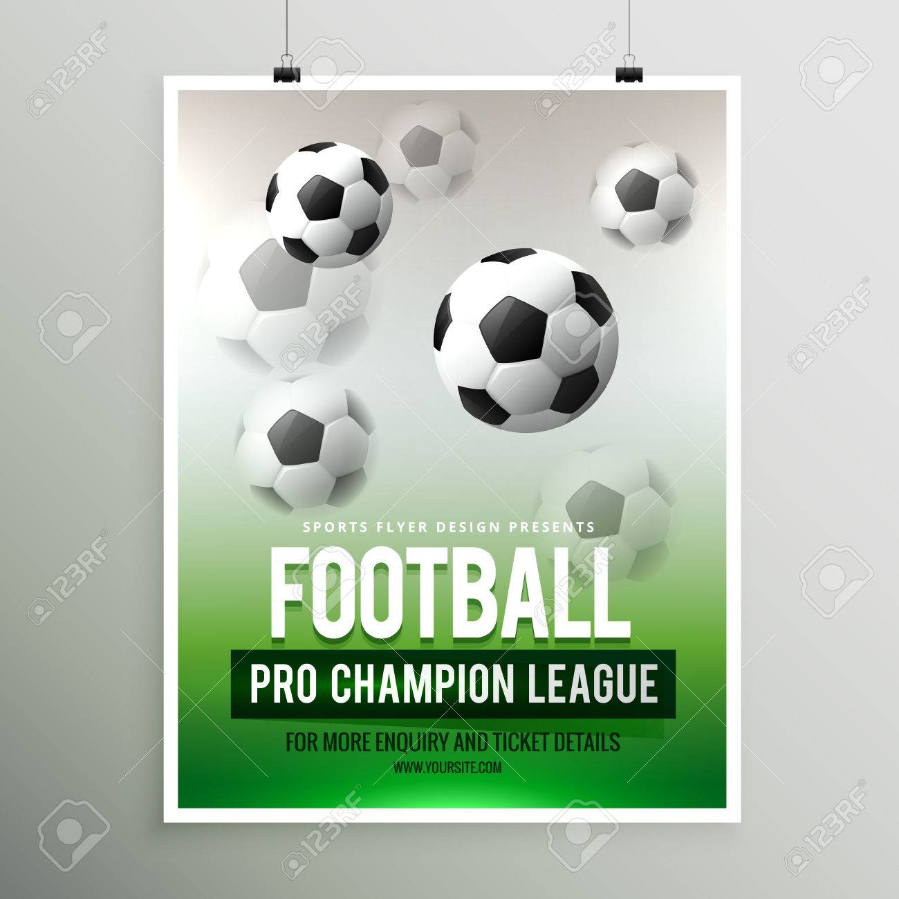 football pro championship league flyer template royalty free