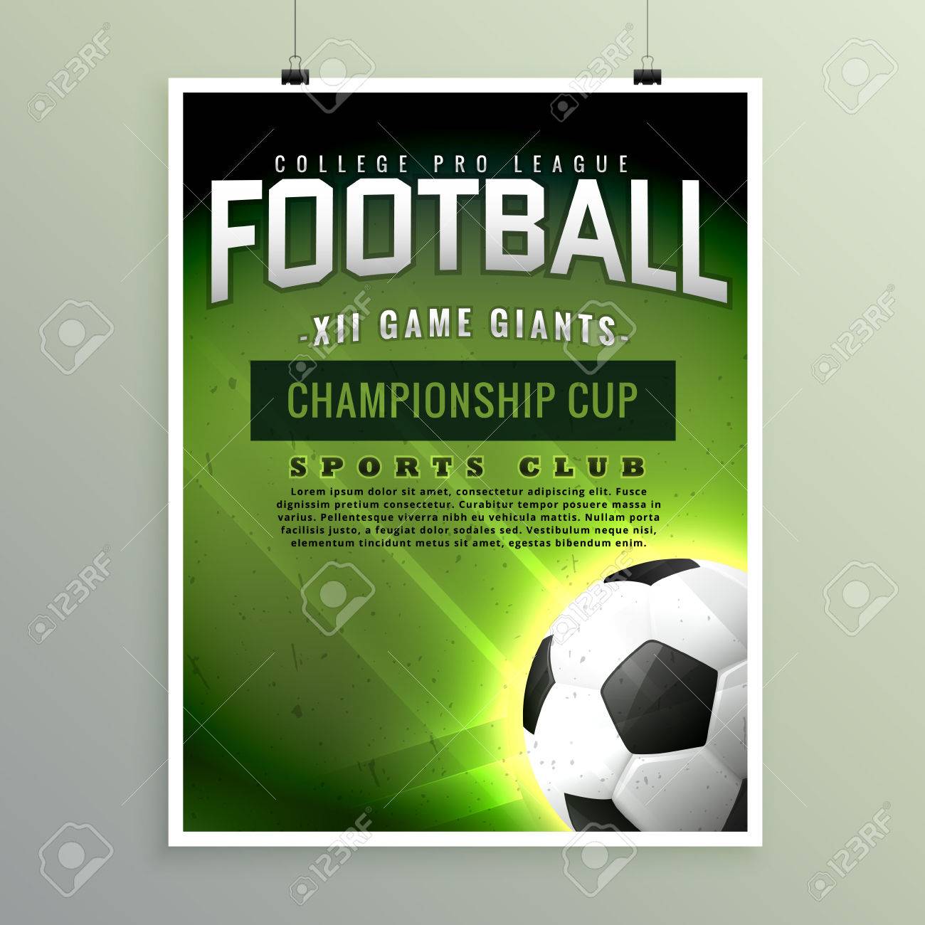 Football Sports Championship Game Flyer Template Royalty Free Regarding Sports Flyer Template Free