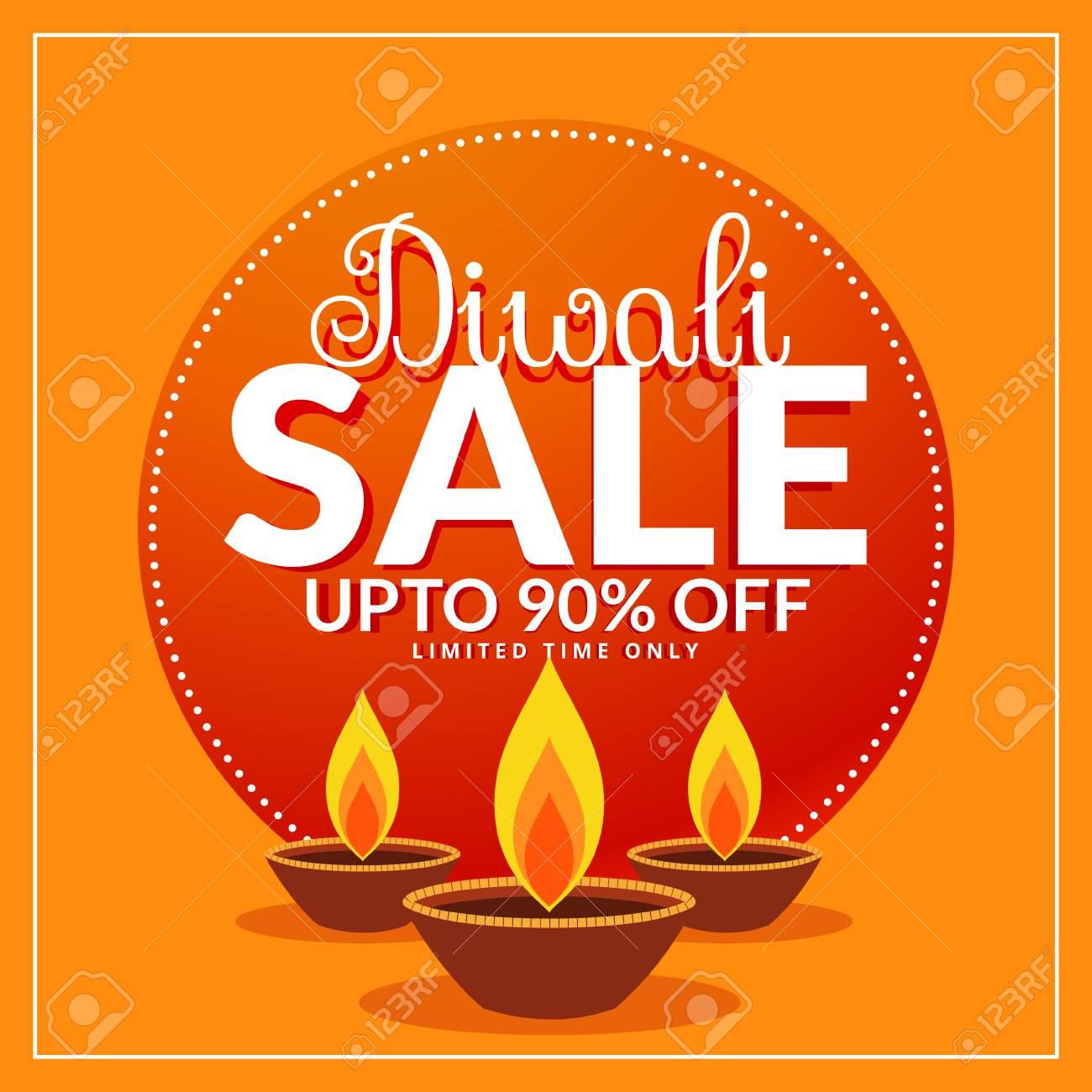 diwali festival discount and sale poster template with three
