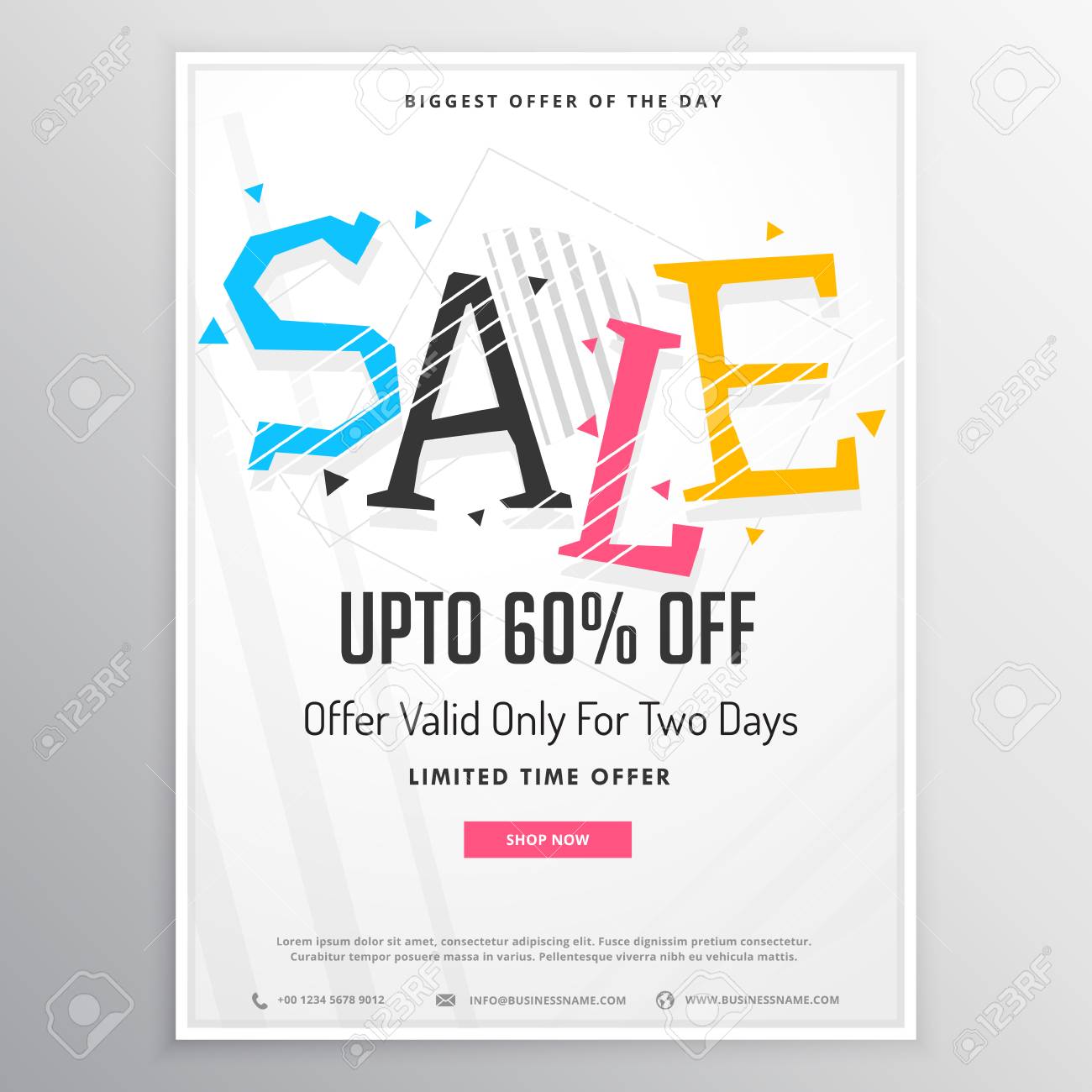 promotional sale brochure template for marketing with colorful