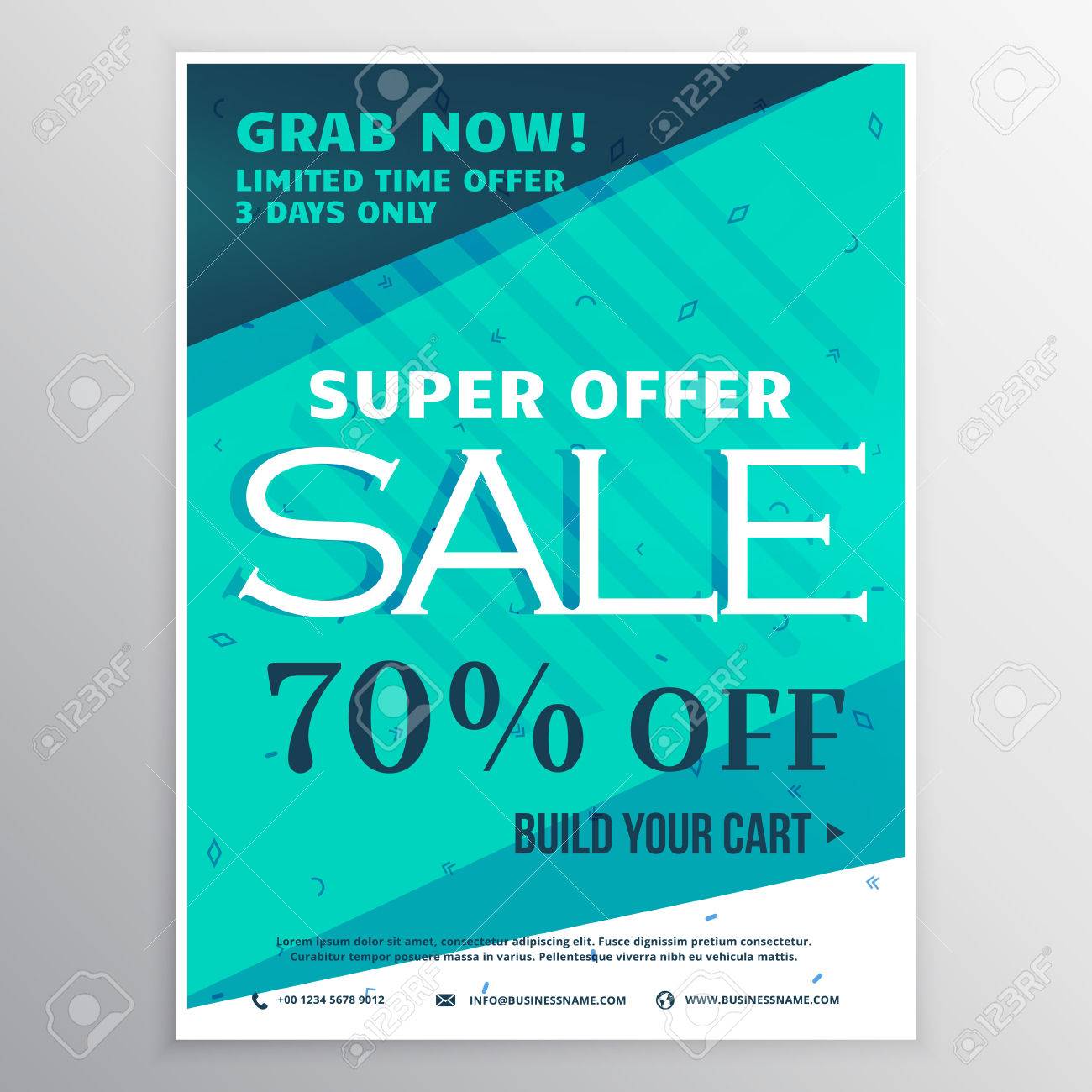 stylish blue super sale banner brochure flyer template for marketing