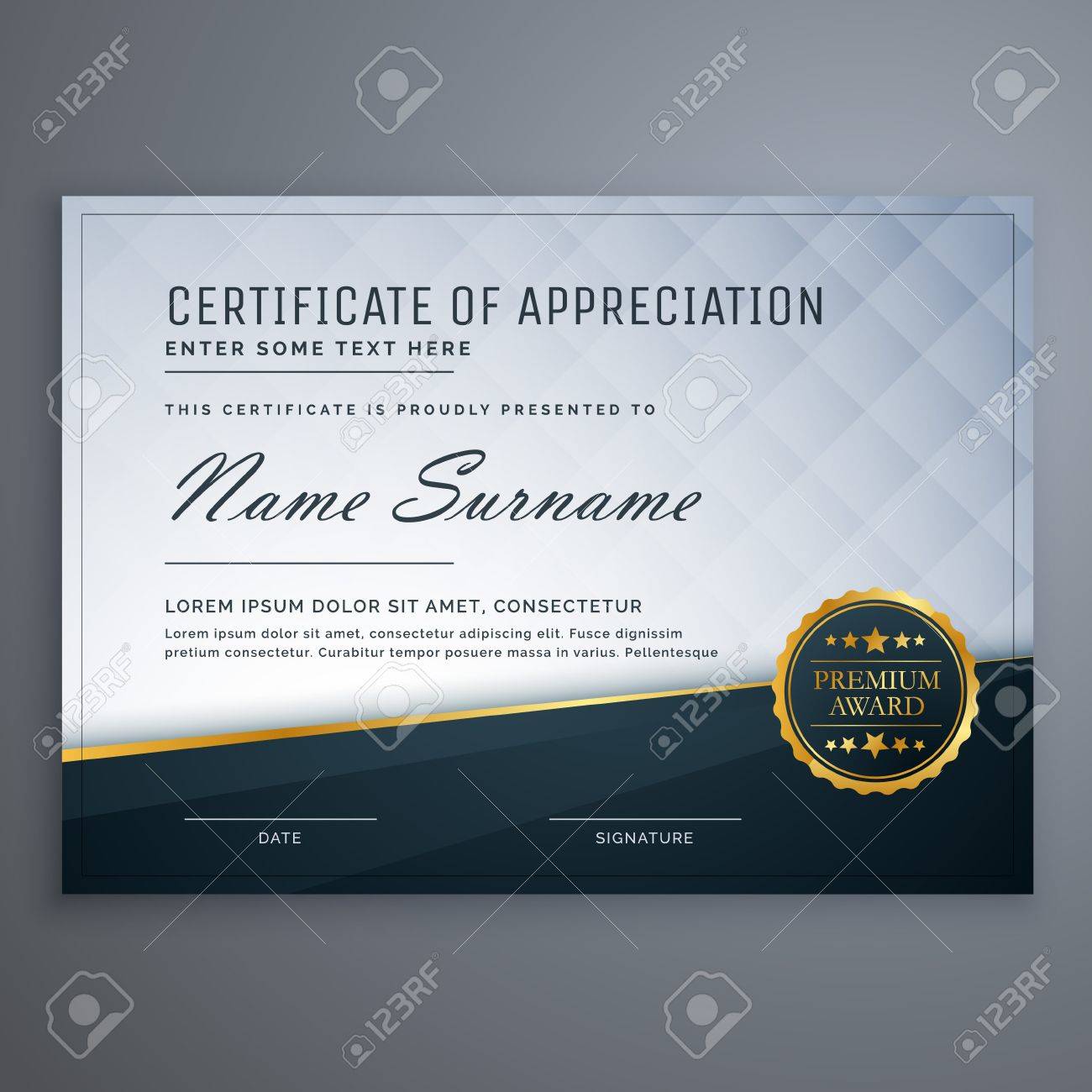 premium modern certificate of appreciation template design modern certificate of appreciation design