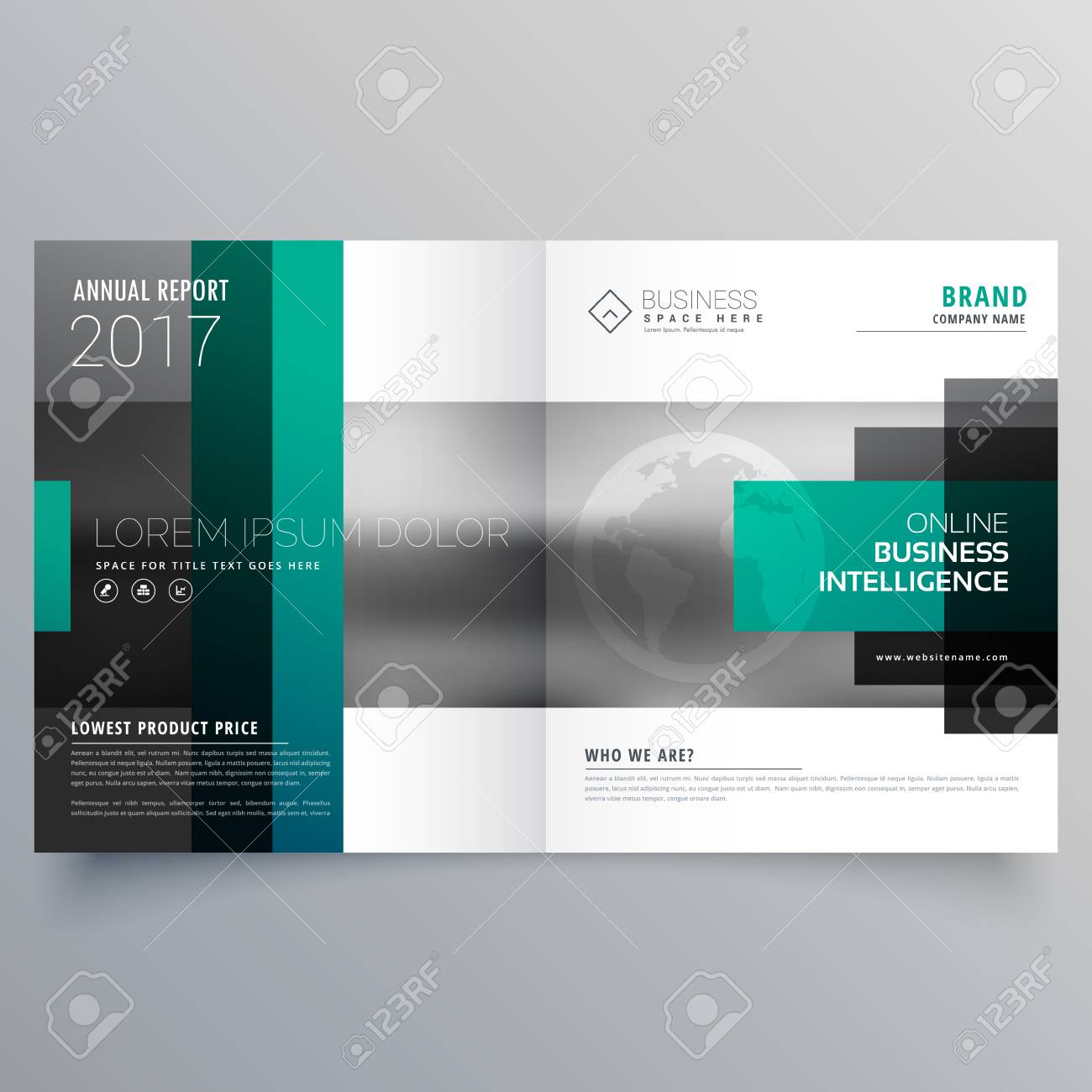 creative booklet brochure template design with rectangle shapes