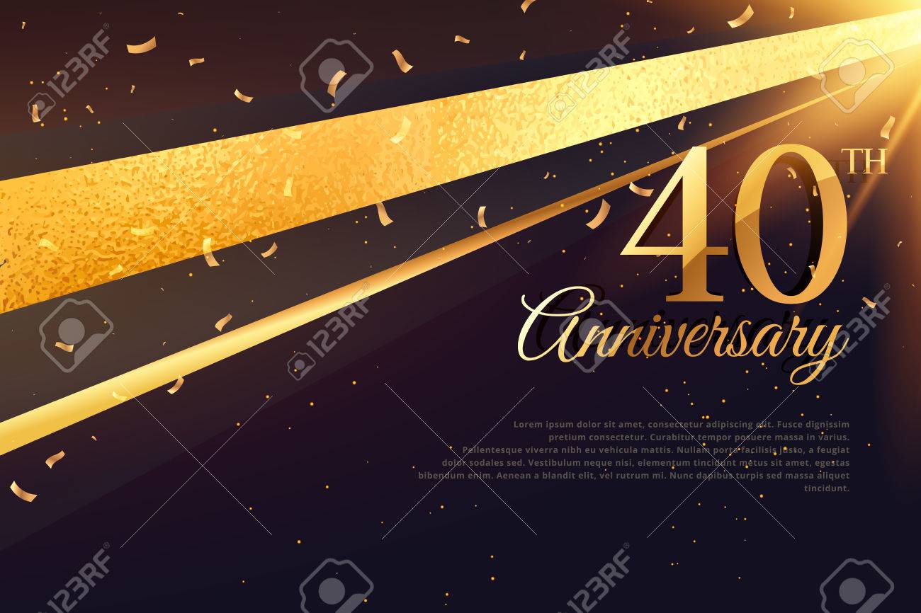 40 周年のお祝いカード テンプレート のイラスト素材 ベクタ Image 69230837