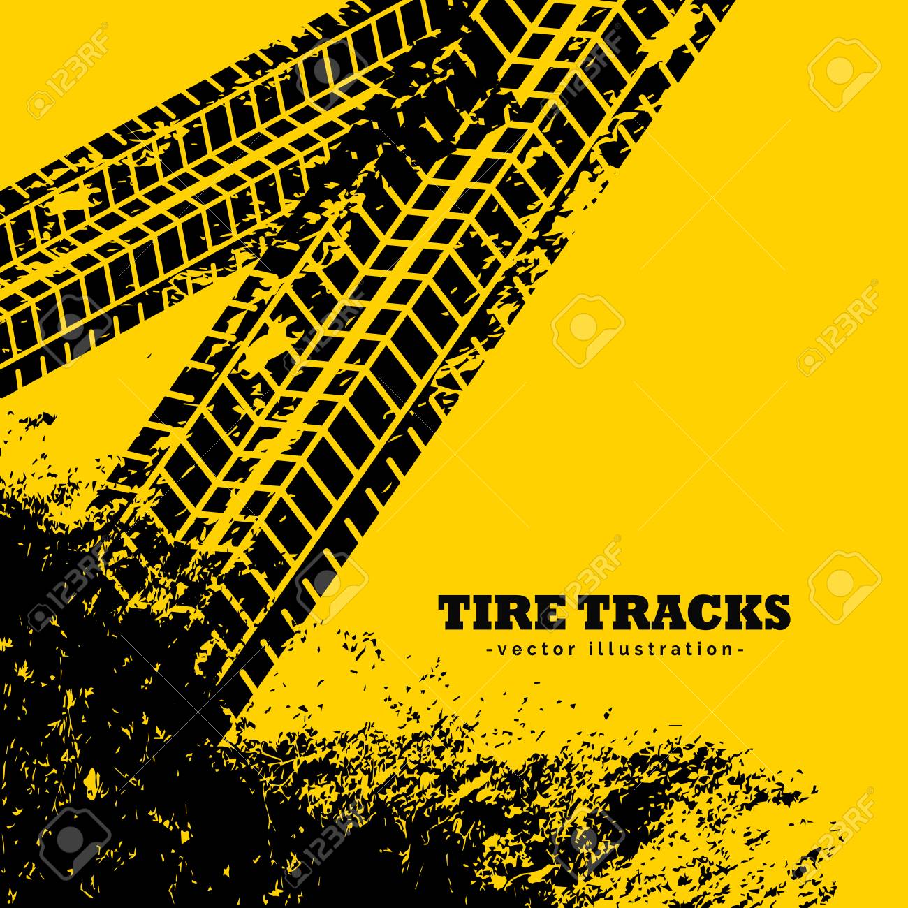 tire tracks marks on grunge yellow background - 76588343 tire tracks marks on grunge yellow background - 76588343