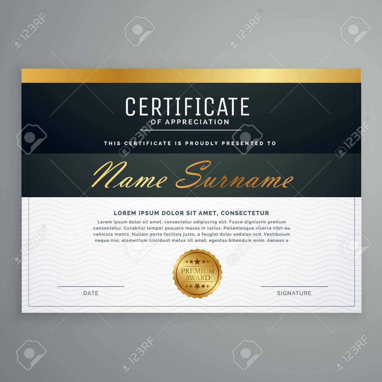 Premium Certificate Design. Diploma Award Vector Template Royalty For Award Certificate Design Template Premium Certificate Design. Diploma Award Vector Template Royalty For Award Certificate Design Template