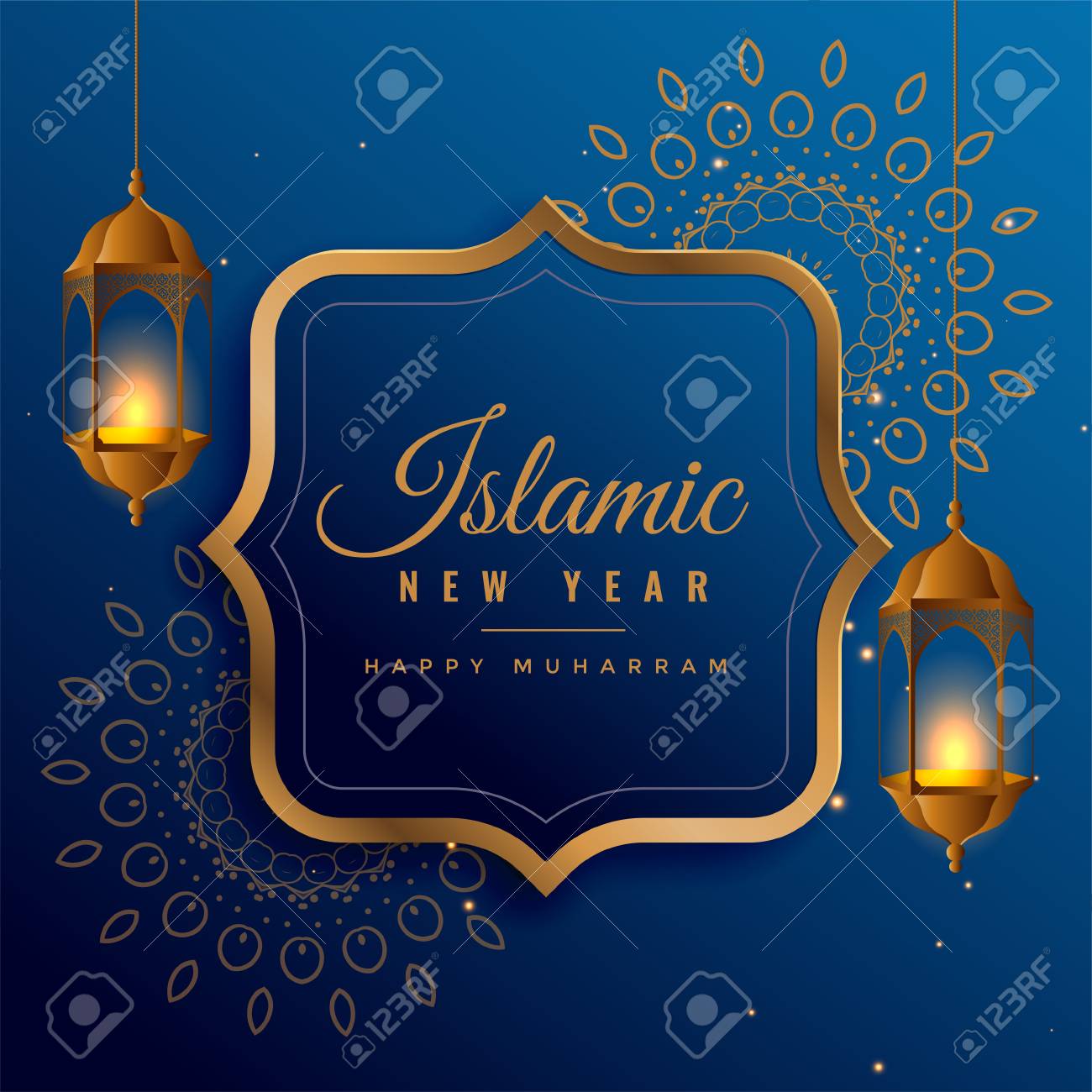 creative islamic new year design with hanging lanterns - 106857770 creative islamic new year design with hanging lanterns - 106857770