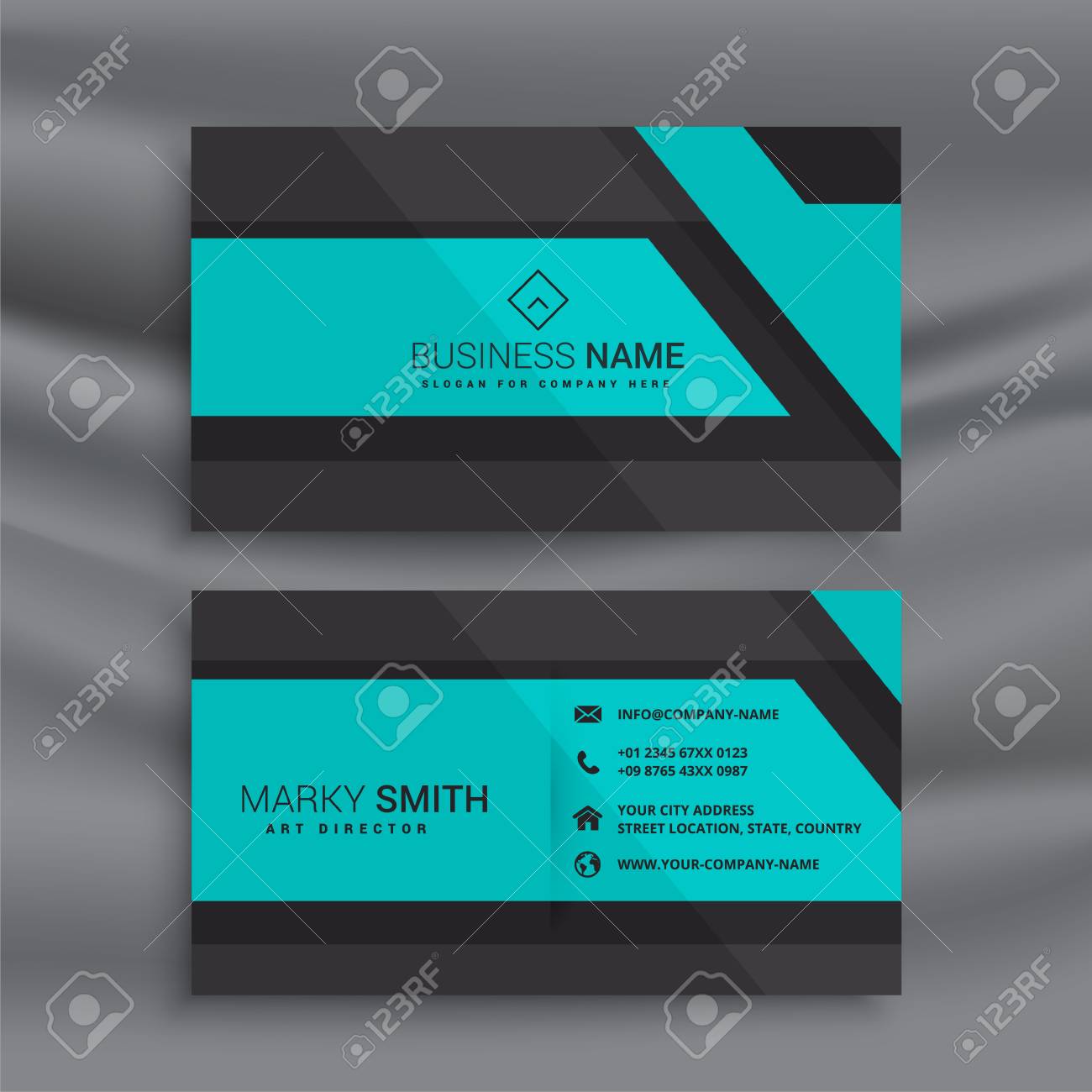 stylish blue business card design lizenzfrei nutzbare vektorgrafiken blue business cards