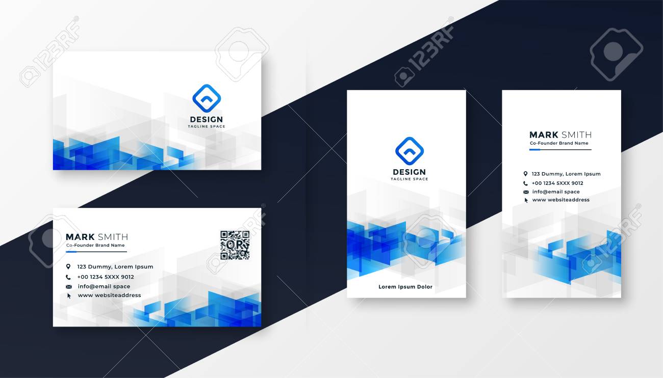 abstract white and blue business card template set - 124801386 abstract white and blue business card template set - 124801386