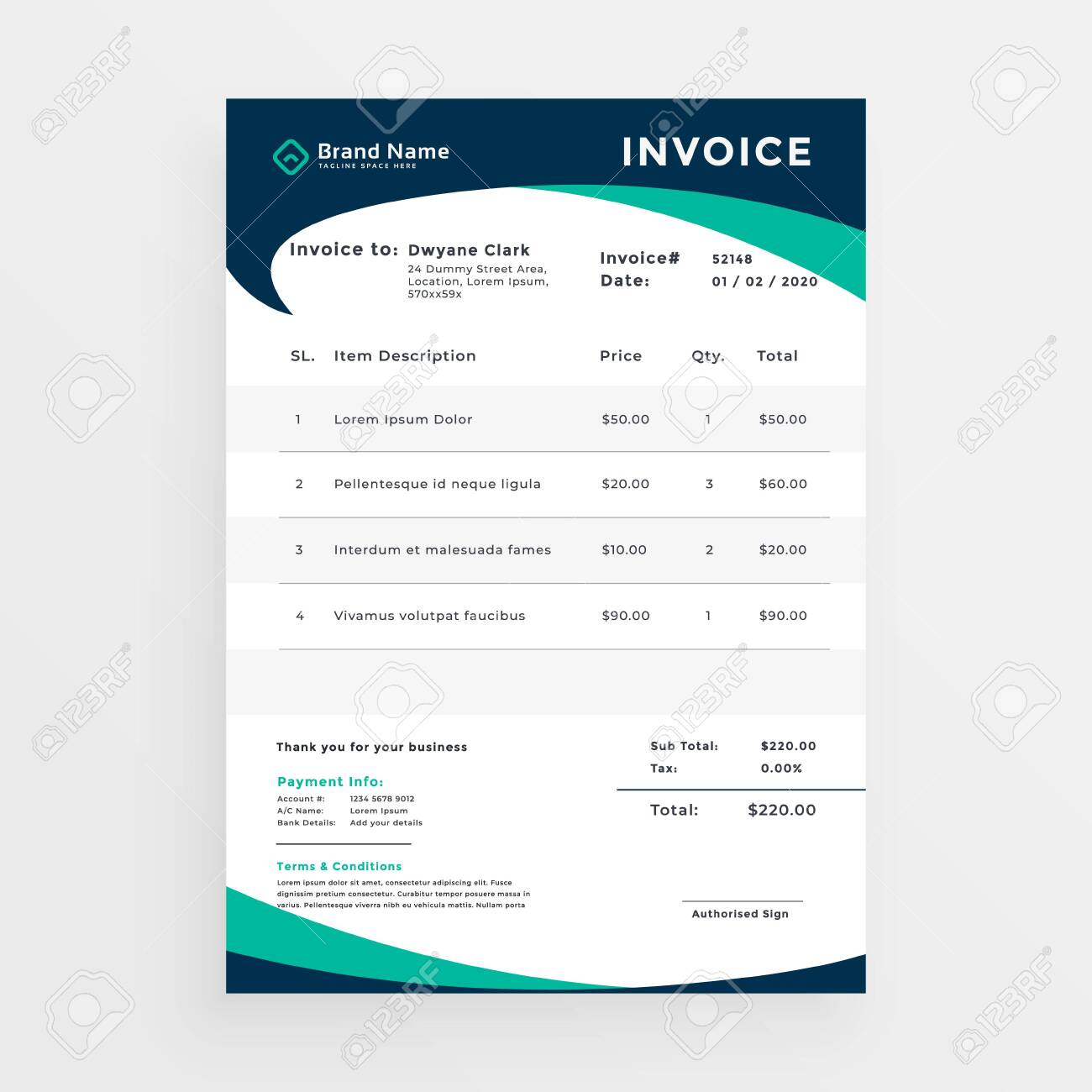 elegant professional invoice template design invoice tmeplate