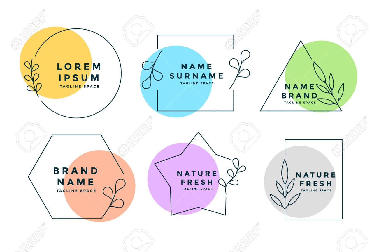 minimalist logos or monograms set of six - 167909742 minimalist logos or monograms set of six - 167909742