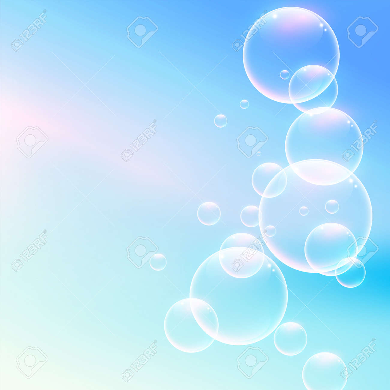 shiny soft water bubbles on blue background - 167909937 shiny soft water bubbles on blue background - 167909937