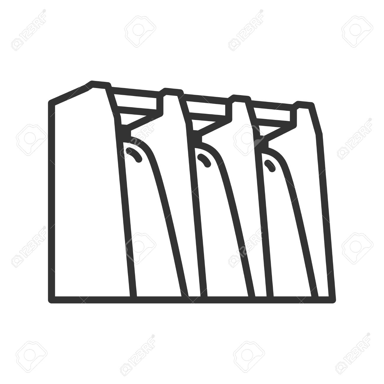 水力発電所のアイコン 線のスタイルのイラスト素材 ベクタ Image