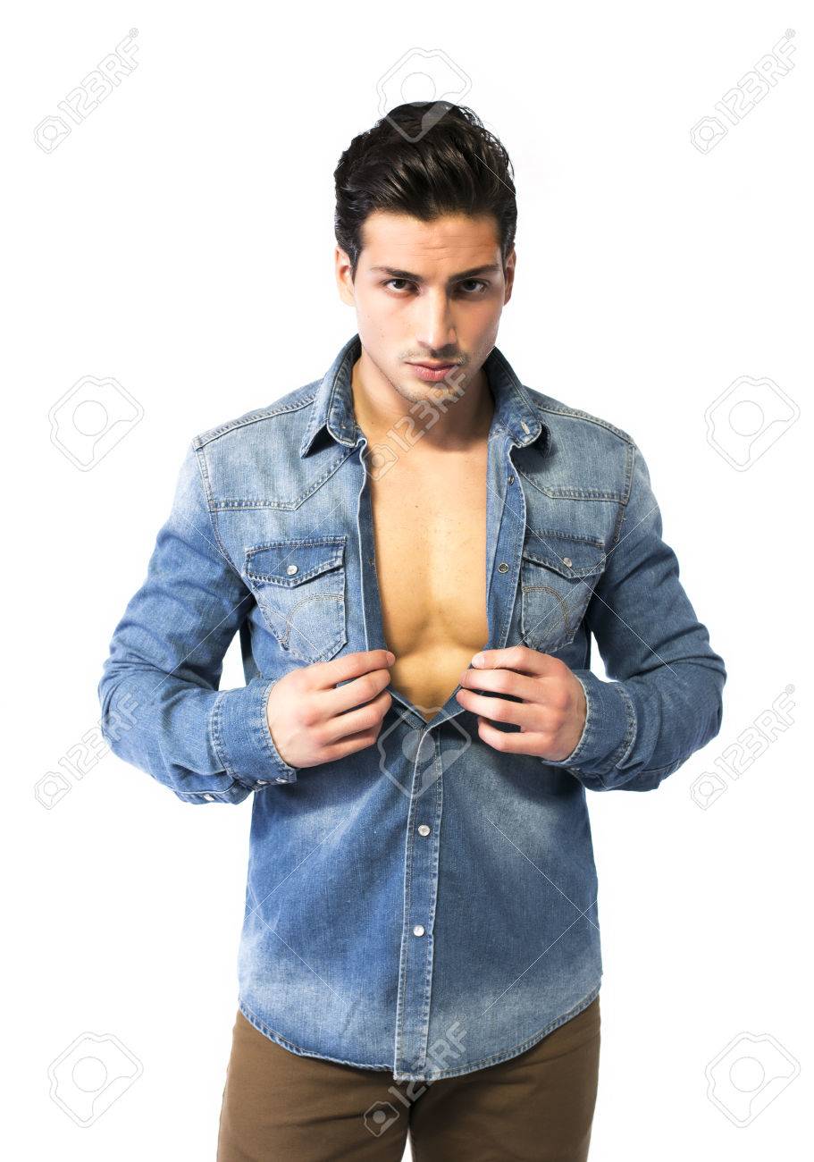 denim shirt open