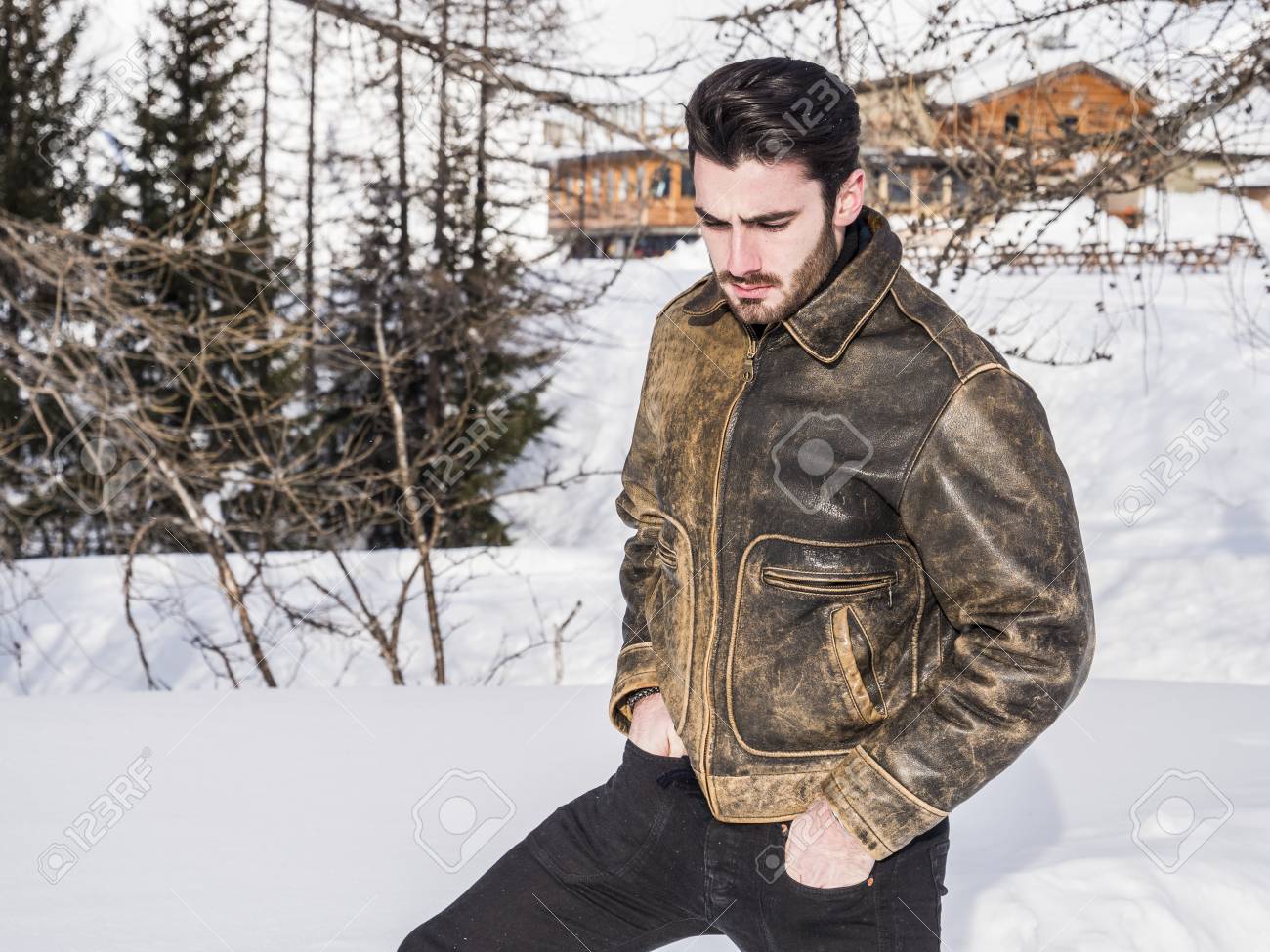 leather jacket for snow