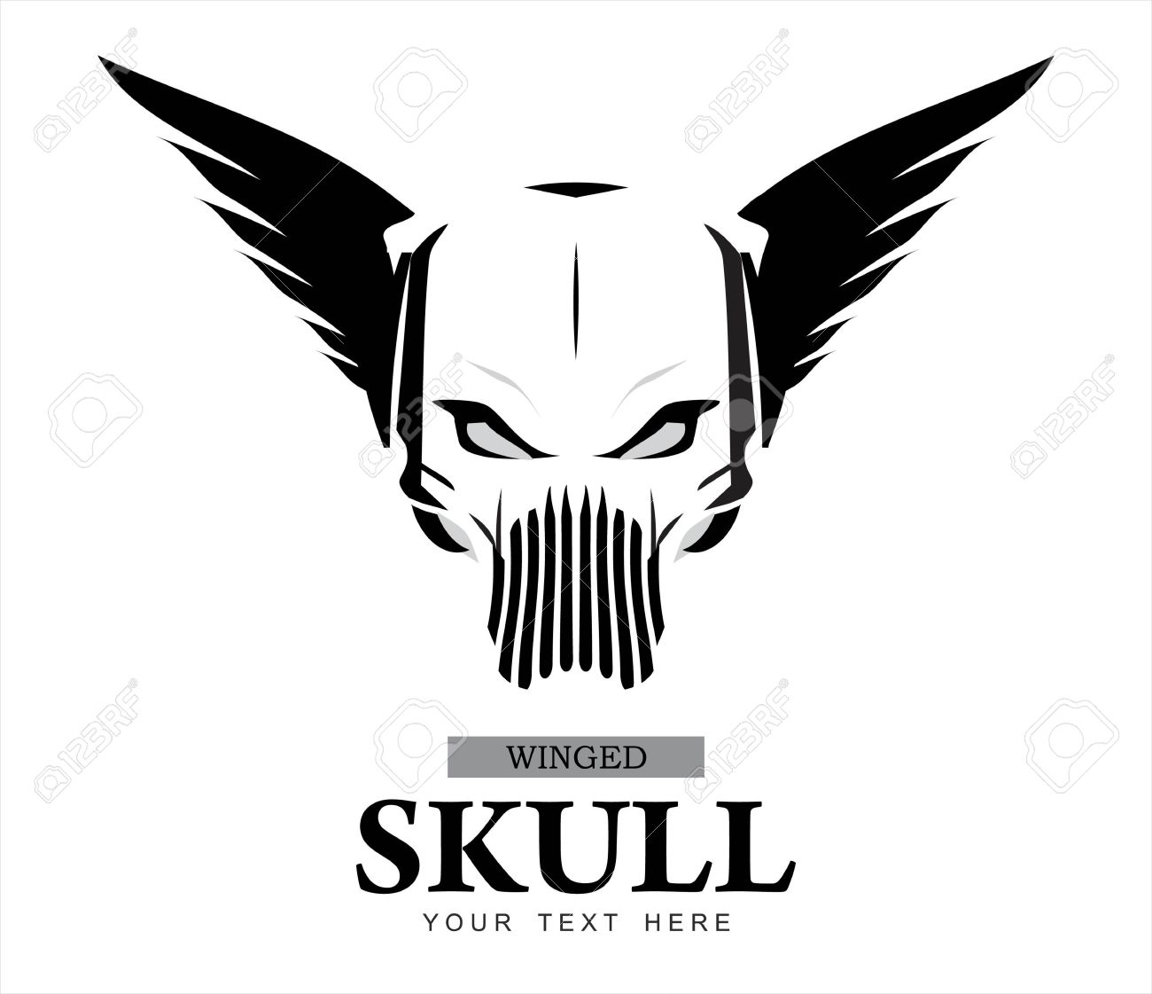 翼のある頭蓋骨 戦士の幽霊 ゴースト戦士 翼のあるゴースト ライダー バイクに乗る人 アートワーク 白と黒の翼のある頭蓋骨 チームの独自性 記章 エンブレム マスコット アパレル バイクに乗る人のコミュニティなどに適しています の イラスト素材 ベクタ