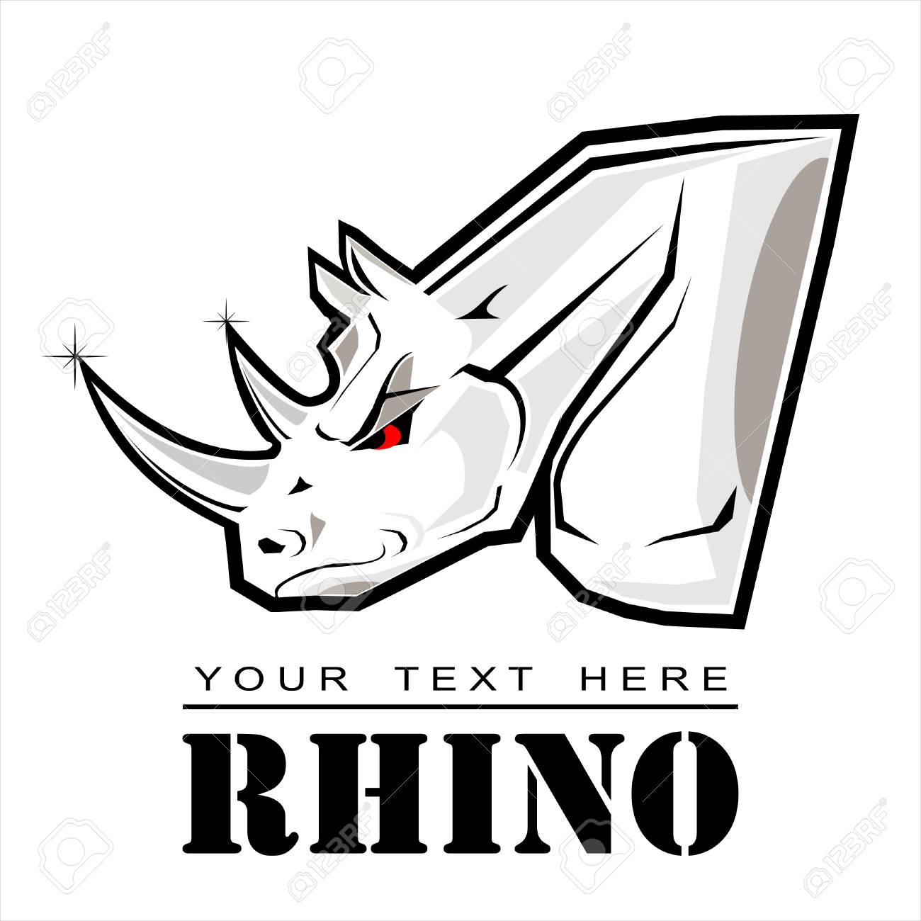 white rhino icon design template royalty free cliparts vectors and