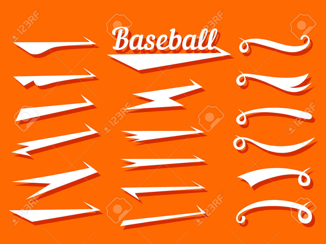 Swash and swooshes tails typography set brush Vector Image