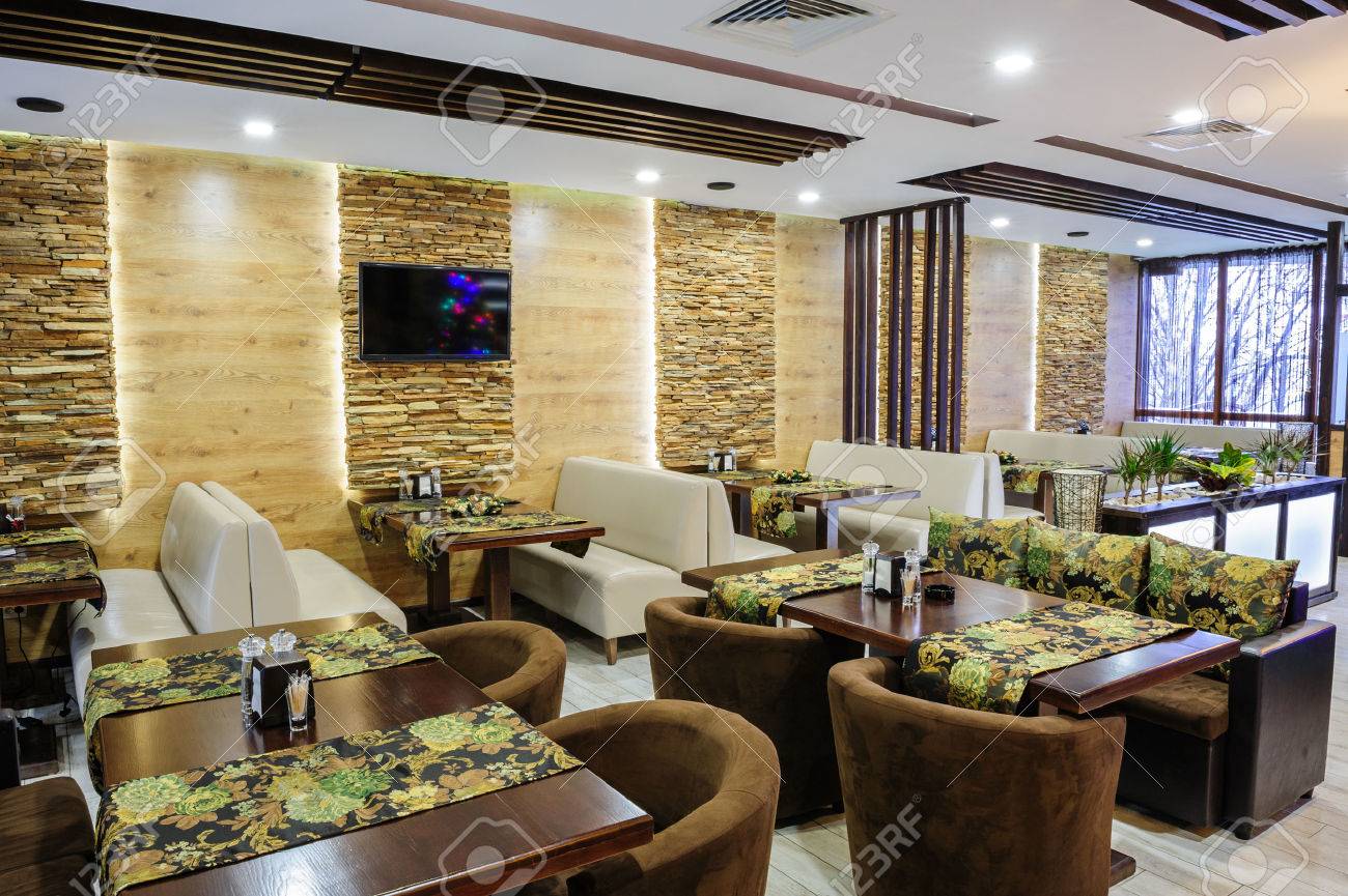 modern restaurant interior with tables and sofas stock photo modern restaurant interior with tables and sofas stock photo