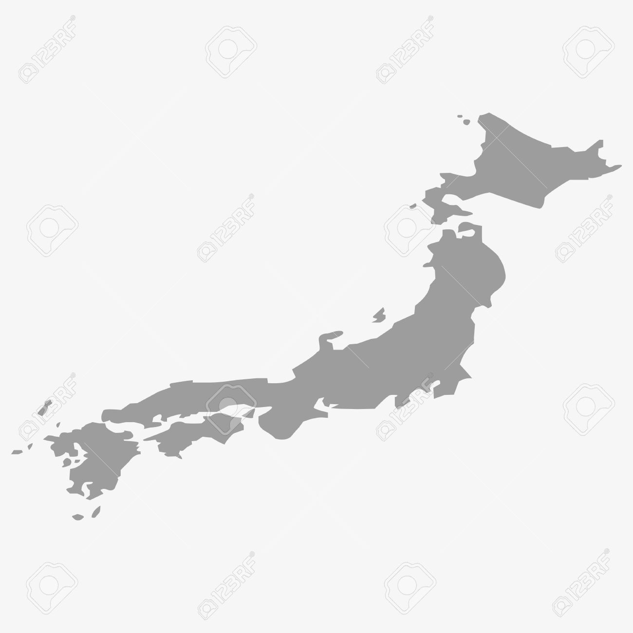 白の背景にグレーの日本地図 のイラスト素材 ベクタ Image 白の背景にグレーの日本地図 のイラスト素材 ベクタ Image