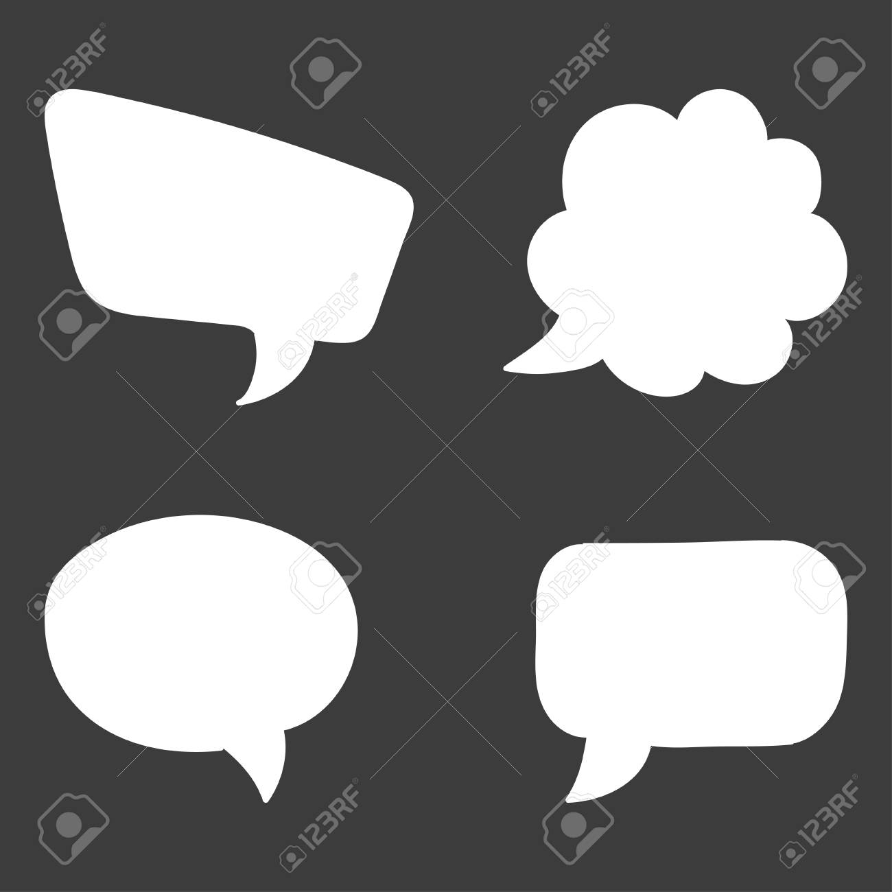 set of speech bubble think cloud symbols vector illustration