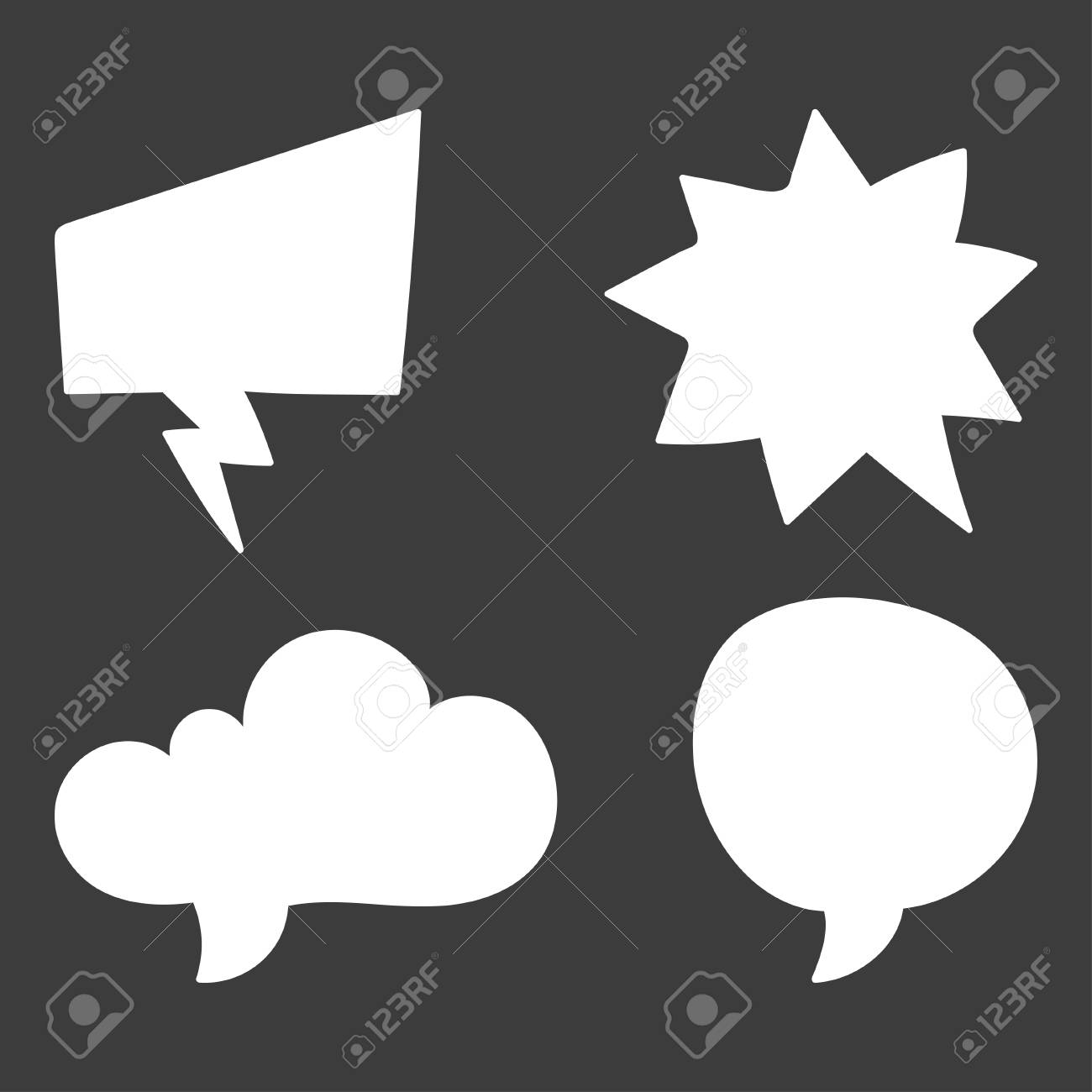 set of speech bubble think cloud symbols vector illustration