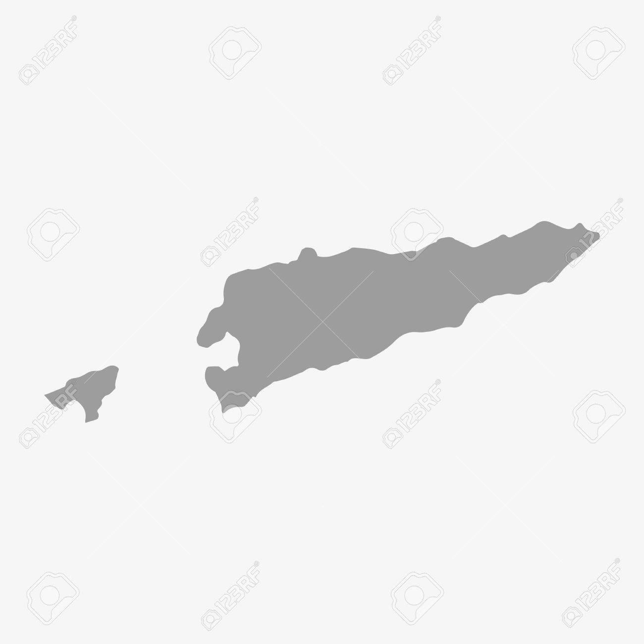 白地にグレーで東ティモール地図のイラスト素材 ベクタ Image