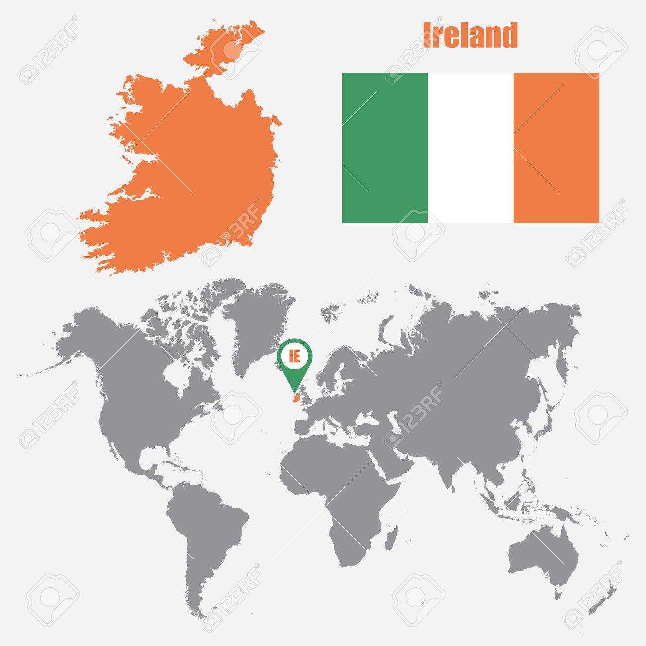 where is ireland on the map of the world Ireland Map On A World Map With Flag And Map Pointer Vector where is ireland on the map of the world