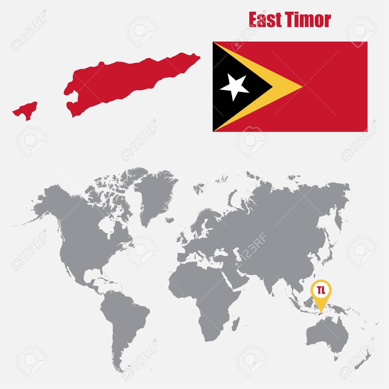 East Timor Location On World Map East Timor Map On A World Map With Flag And Map Pointer. Vector  Illustration Royalty Free Svg, Cliparts, Vectors, And Stock Illustration.  Image 62049074.