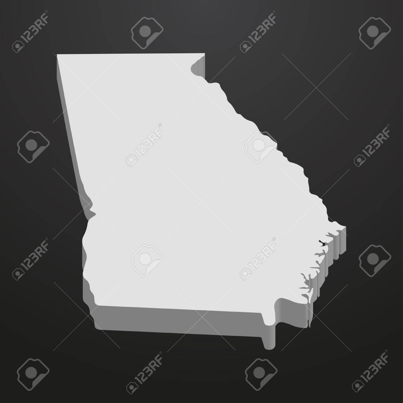 3d Map Of Georgia Georgia State Map In Gray On A Black Background 3D Royalty Free Svg,  Cliparts, Vectors, And Stock Illustration. Image 67853656.