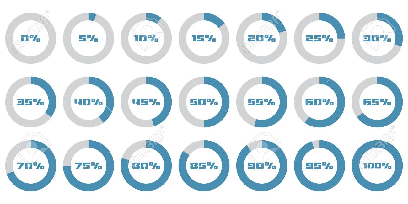 Set Of Circle Percentage Diagrams For Infographics 0 5 10 15 Royalty Free Cliparts Vectors And Stock Illustration Image