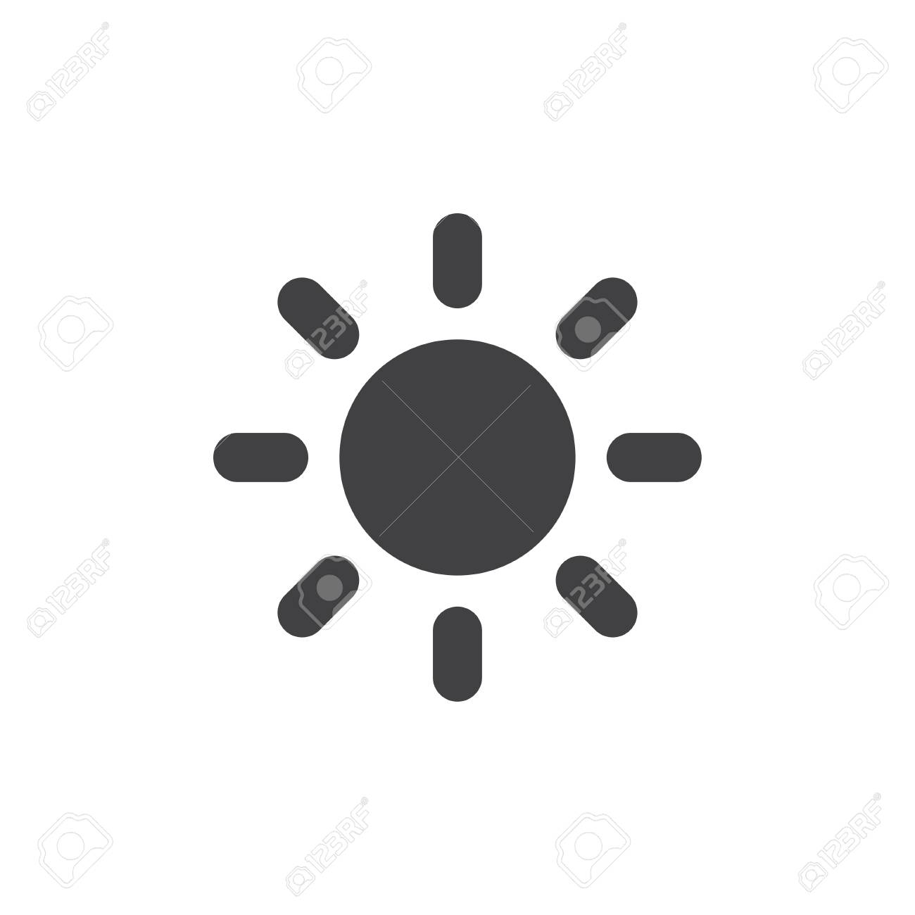 白の背景に黒で太陽アイコン ベクトル図のイラスト素材 ベクタ Image