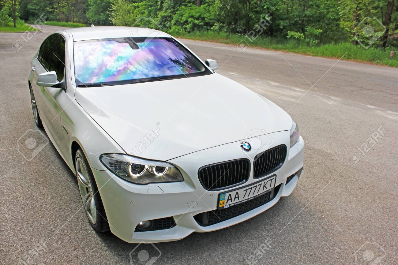 White Bmw 520 Tdi F10 M Sport In The Forest Road Kiev Ukraine Stock Photo Picture And Royalty Free Image Image 97175407