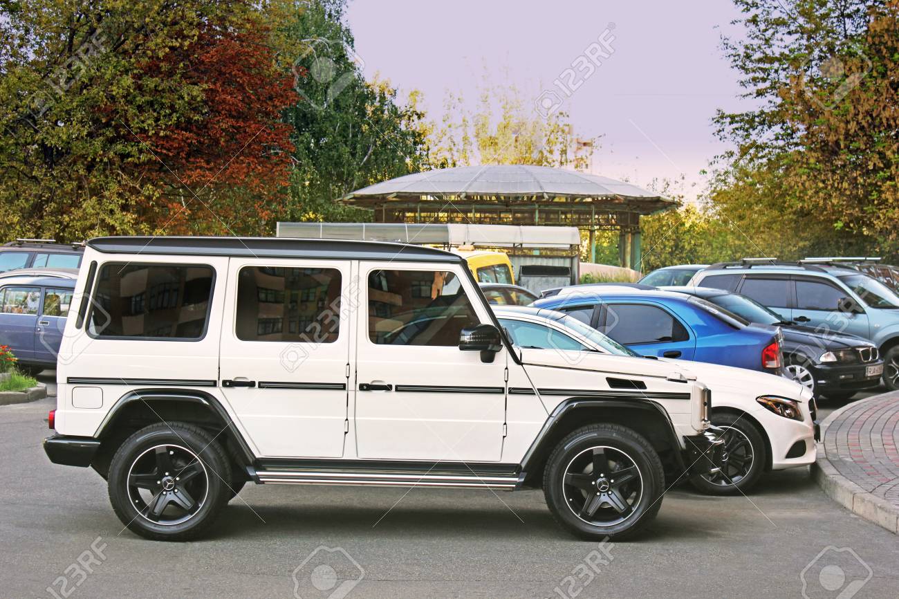 Kiev Ukraine September 17 White Mercedes Benz G 63 Amg Stock Photo Picture And Royalty Free Image Image