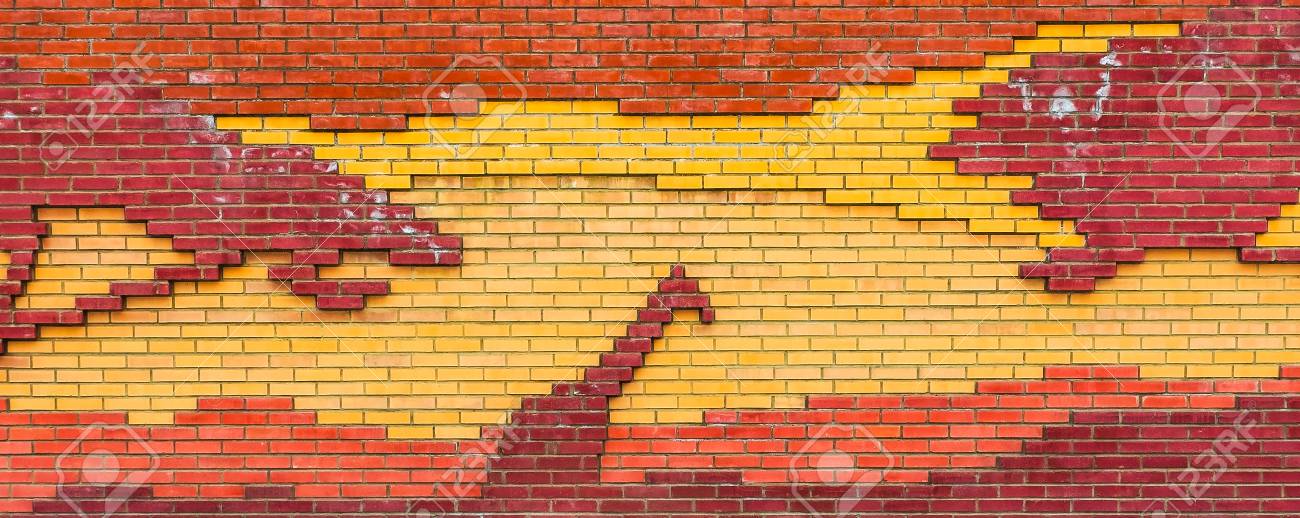 キリンの壁画 レンガ絵画のコンセプト アート の写真素材 画像素材 Image