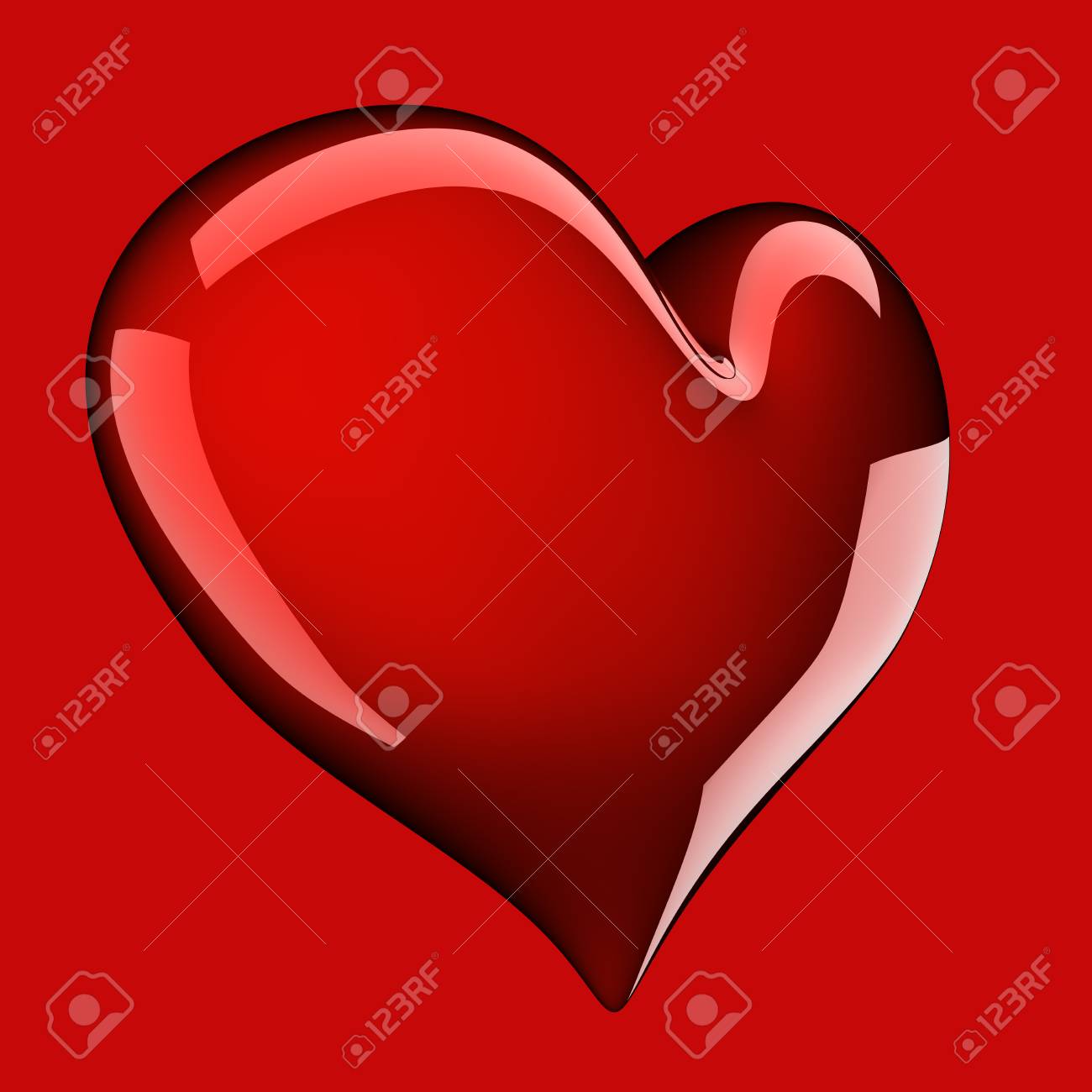 Schones Glanzendes Rotes Herz Auf Rotem Hintergrund Lizenzfreie Fotos Bilder Und Stock Fotografie Image 94670085
