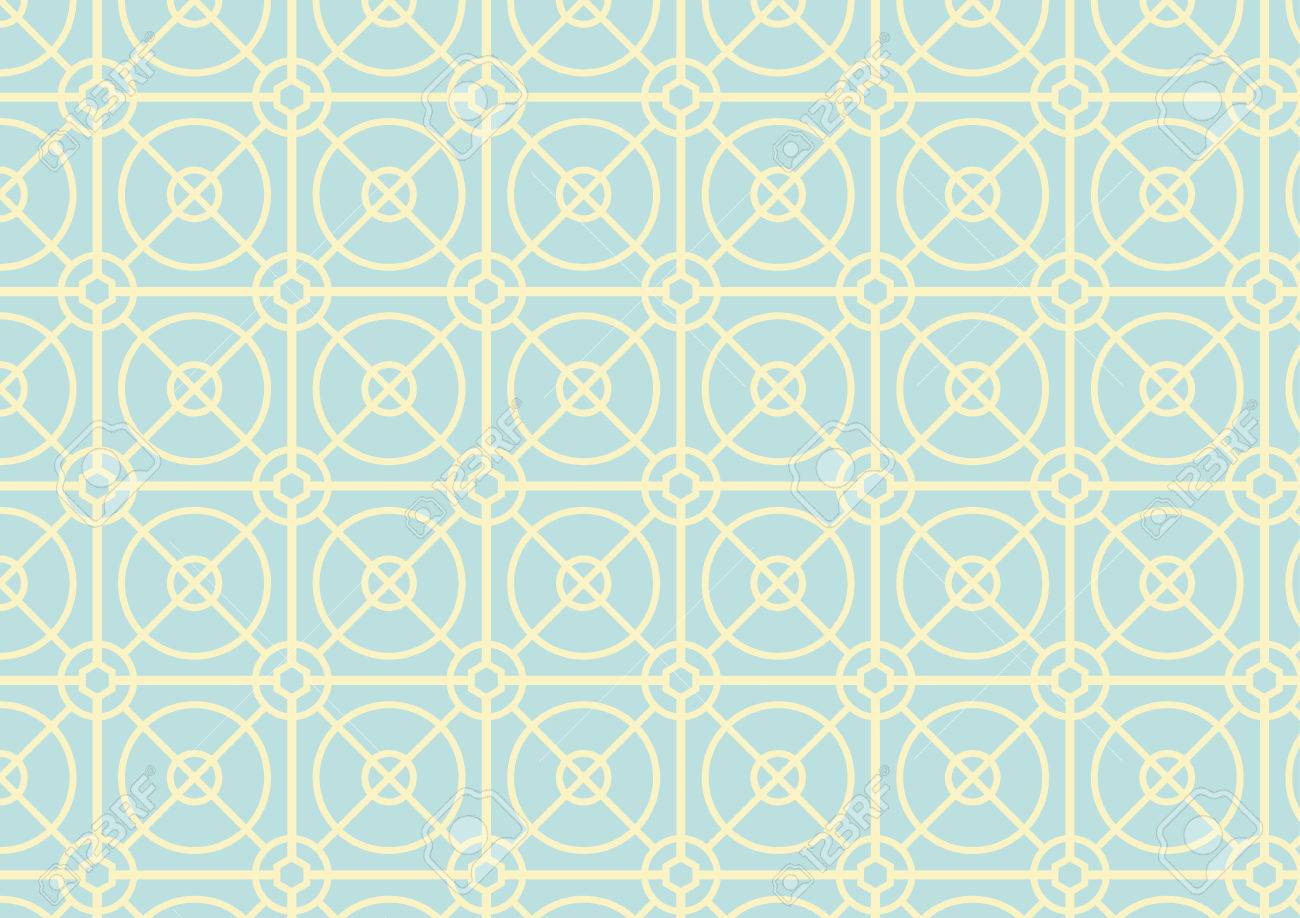 Cercle De Lumiere Jaune Et Motif Carre Sur La Couleur Vert Pastel Clip Art Libres De Droits Vecteurs Et Illustration Image