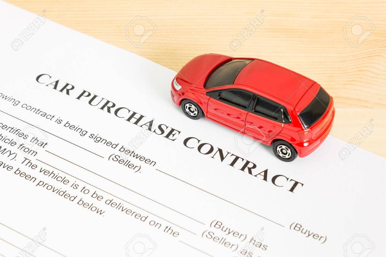 car purchase contract with red car on right view auto purchase car purchase contract