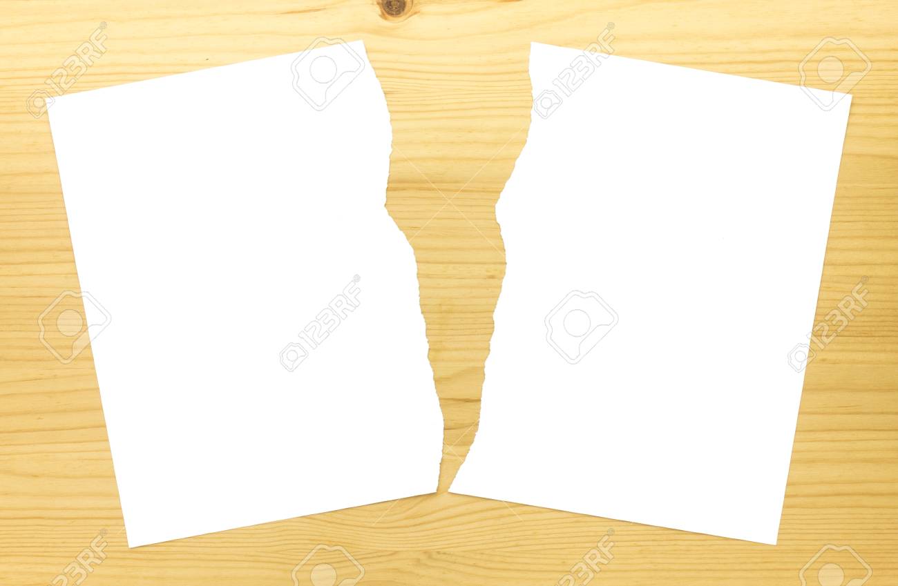White Ripped Paper In Half On Wood Background White Torn Paper Stock Photo Picture And Royalty Free Image Image 106080178