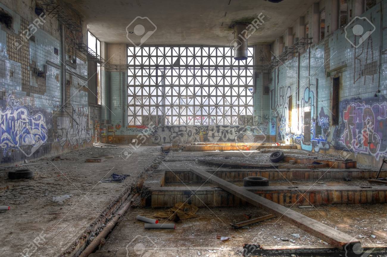 Abandoned Hall With An Interesting Glass Front Stock Photo Picture And Royalty Free Image Image 32029799