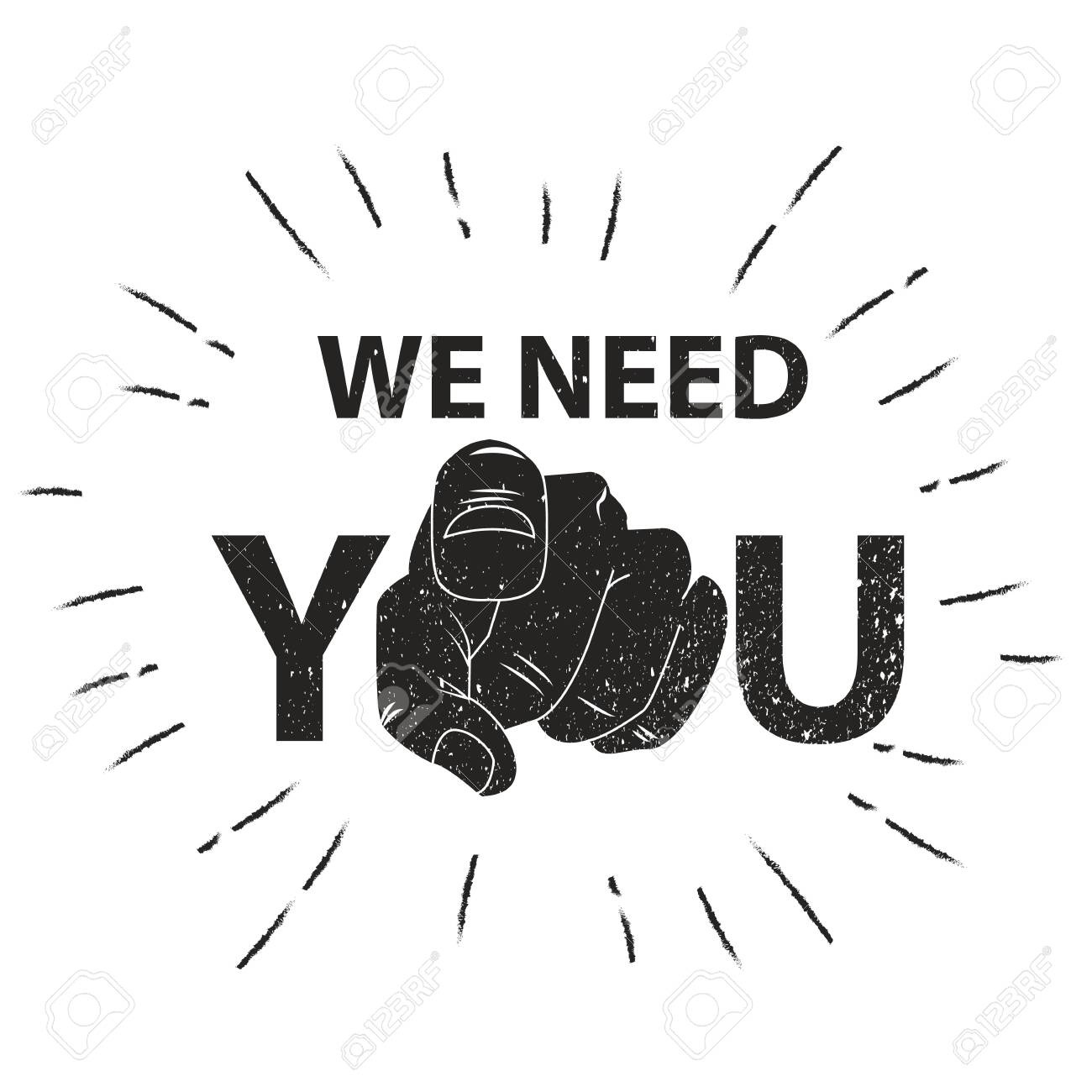 We need you concept vector illustration. Retro human hand with the finger pointing or gesturing towards you - 124962571 We need you concept vector illustration. Retro human hand with the finger pointing or gesturing towards you - 124962571