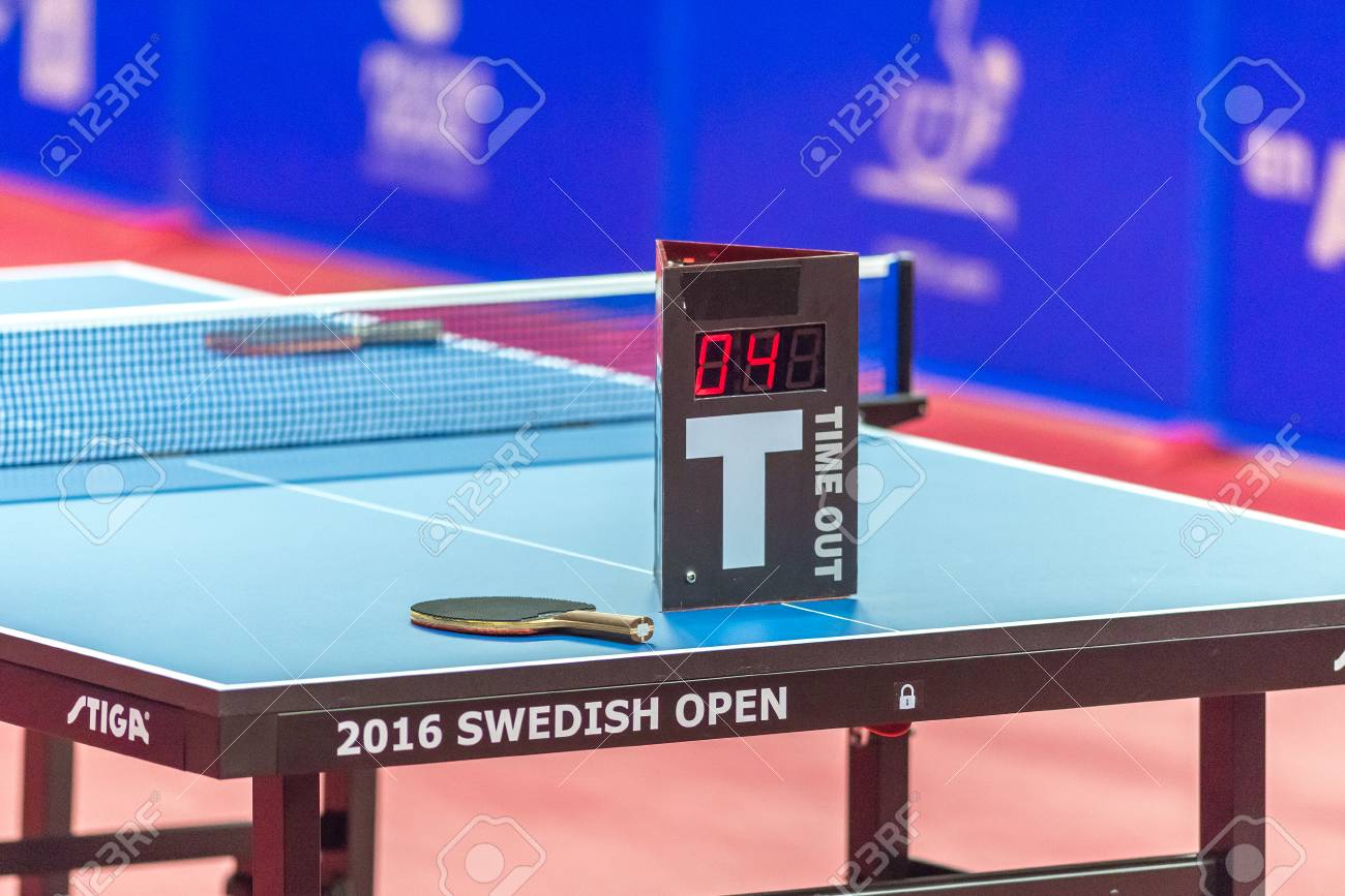 Stockholm Sweden Nov 19 2016 Timeout Sign At The Table Tennis