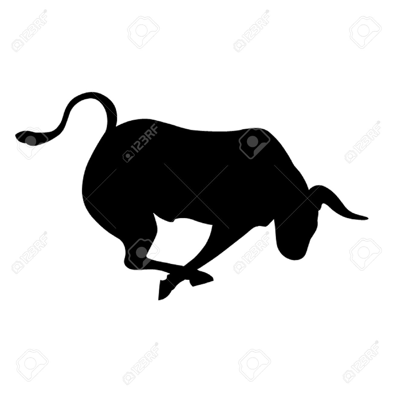 チャージング ブルのイラスト素材 ベクタ Image