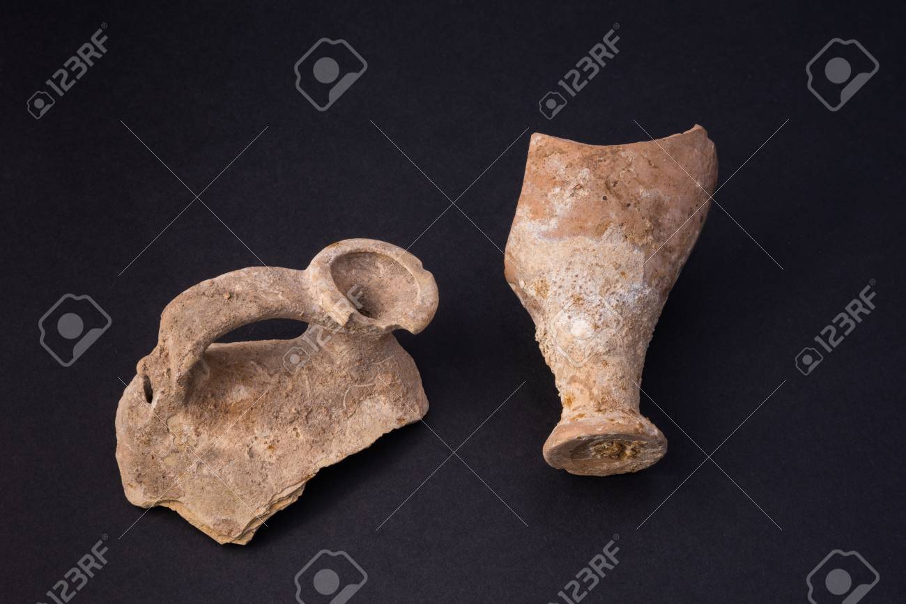 Rest Of Ancient Roman Vases Found Near Rome Sea Stock Photo