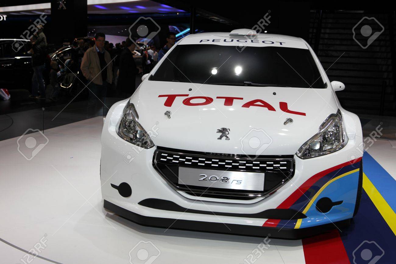 The Peugeot 208 Rallye Car Displayed At The 2012 Paris Motor Stock Photo Picture And Royalty Free Image Image 15625890